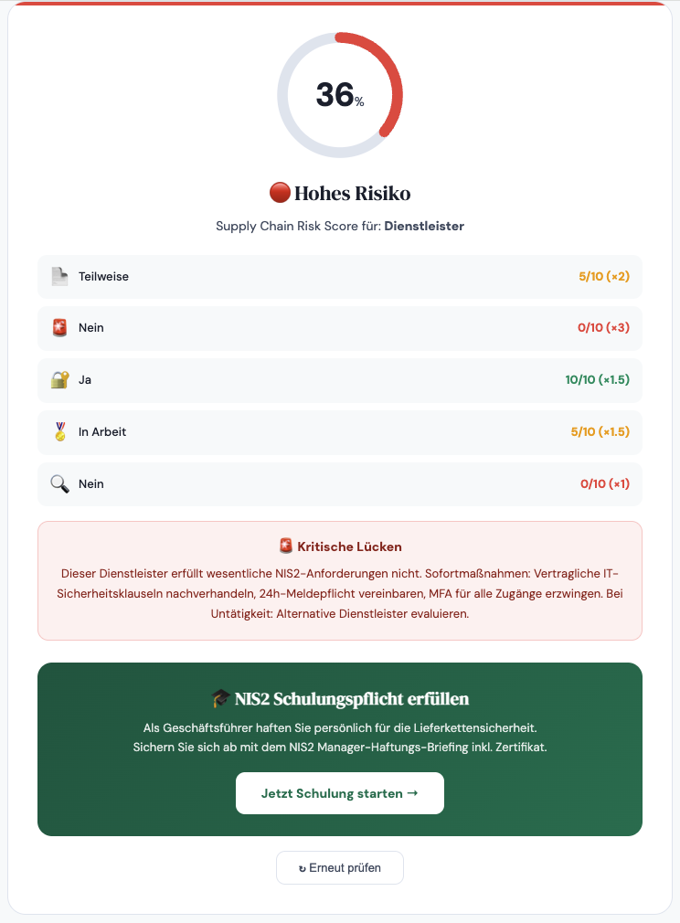 NIS2 Lieferketten-Sicherheits-Check Vorschau